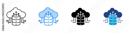 Data Storage icon set multiple style collection
