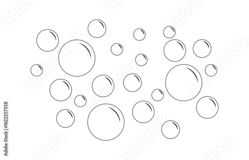 Soap Bubble Icon Set Isolated on Transparent Background