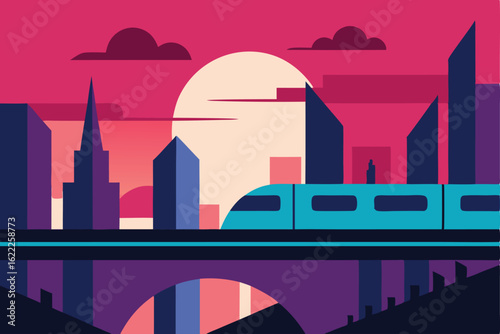city skyline at night