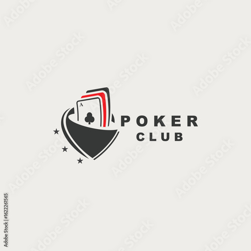 Poker logo illustration design gambling games, casinos, tournament template