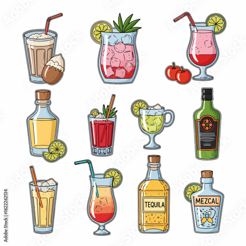 Cocktails and Spirits Collection for Beverage and Bar Themes