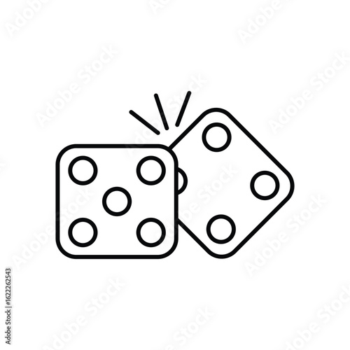 dices lineal icon with white background vector stock illustration