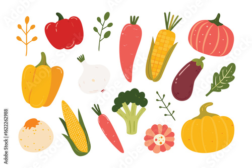 Fresh Harvest: An assortment of colorful and vibrant vegetables, artfully arranged, embodies the essence of a bountiful harvest, evoking a sense of health and culinary delight.
