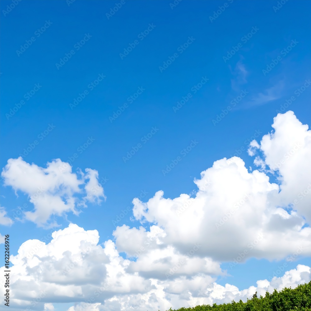 Obraz premium Fluffy clouds against a vibrant blue sky (2)