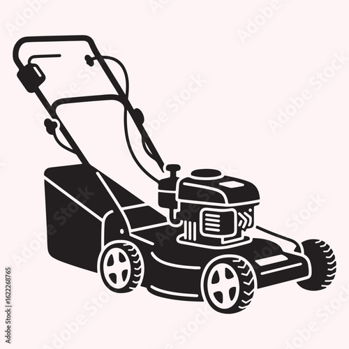 Silhouette of Lawn Mower Icon