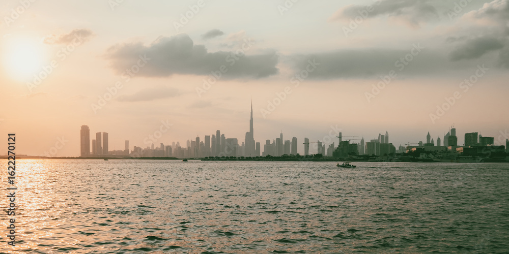 Fototapeta premium Visionary Dubai Skyline, Dubai D33 Agenda, Dubai 2040 vision stock image, Dubai skyline Real estate background, 4k wallpaper