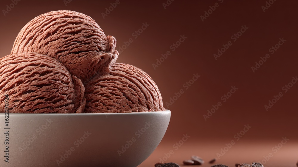 Fototapeta premium Chocolate Ice Cream in Ceramic Bowl
