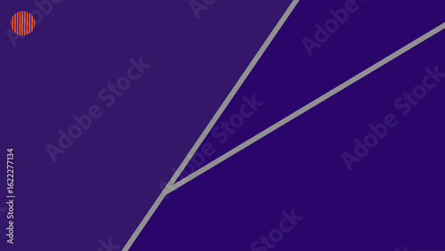 minimalist digital composition set against a deep violet canvas. Incorporate a small, solid red circle in the upper left quadrant to evoke a distant moon or eclipse.