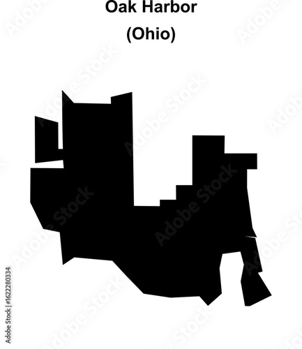 Oak Harbor (Ohio) blank outline map