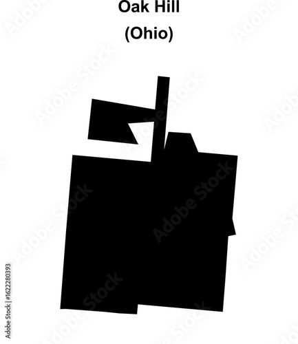 Oak Hill (Ohio) blank outline map