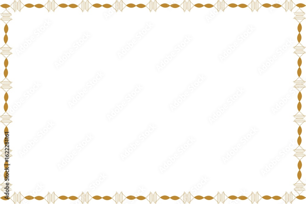 Obraz premium Golden Unique Frame, with White Background, Border Frame, Photo Frame, Unique Stylish Frame, Golden Fast Color