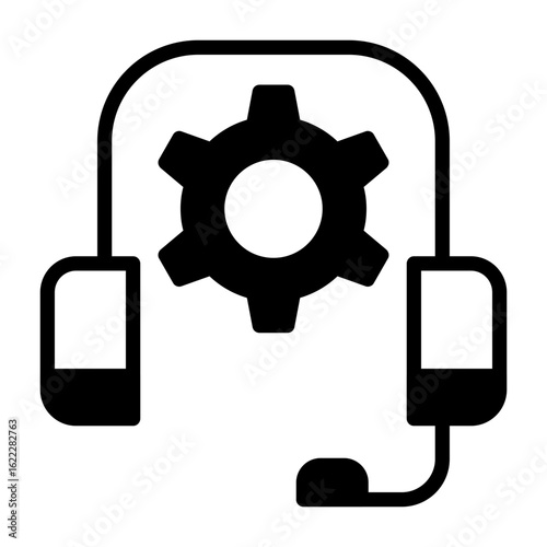 Customer Center Flat Semi Solid Vector Icon