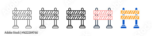 Barrier different style icons set vector illustration. 