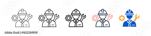 Engineer different style icons set vector illustration. 