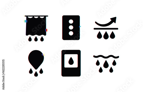 six different glitch effect illustration isolated on white backgorund silence hush curtain silence quiet zone silence noise meter silence void space six different glitch effect illustration