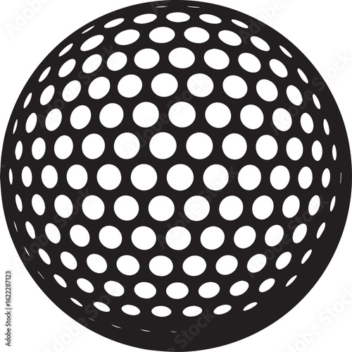 Silhouette of Golf Ball in Black | Clean Sports Icon Illustration Vector Format
