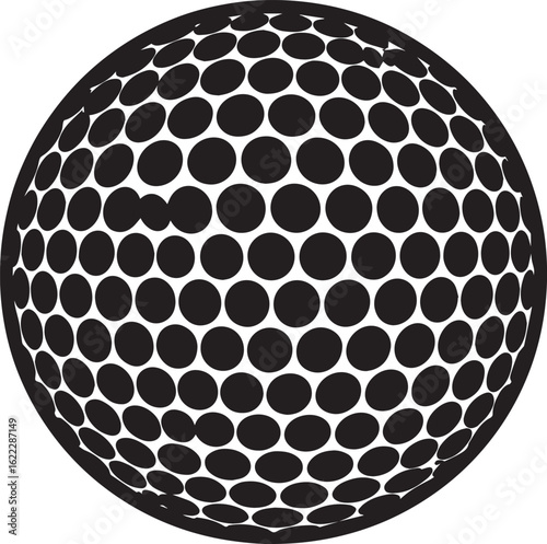 Silhouette of Golf Ball in Black | Clean Sports Icon Illustration Vector Format