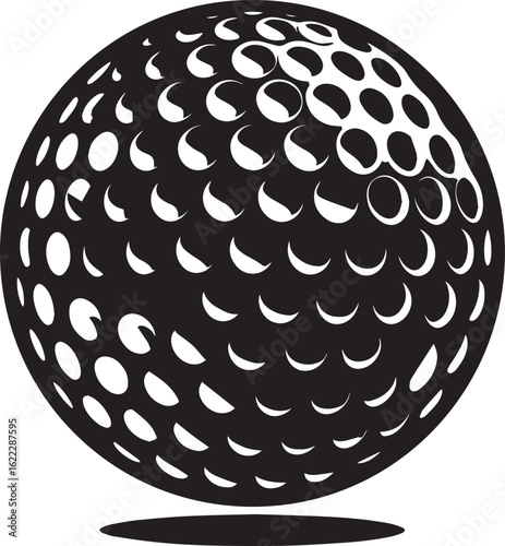 Silhouette of Golf Ball in Black | Clean Sports Icon Illustration Vector Format