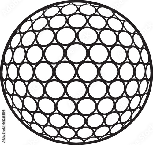 Silhouette of Golf Ball in Black | Clean Sports Icon Illustration Vector Format