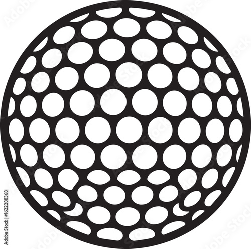 Silhouette of Golf Ball in Black | Clean Sports Icon Illustration Vector Format