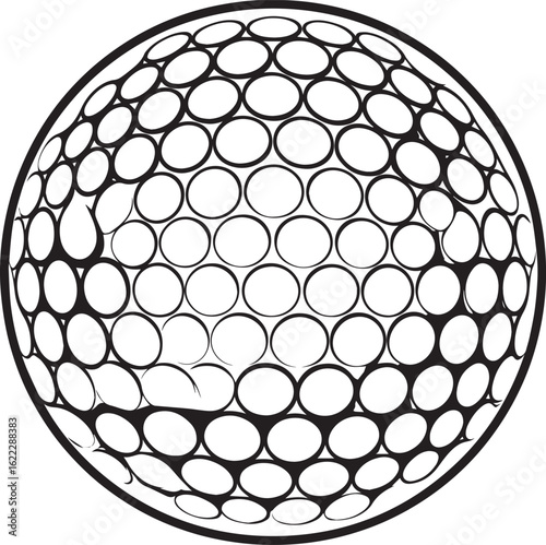 Silhouette of Golf Ball in Black | Clean Sports Icon Illustration Vector Format