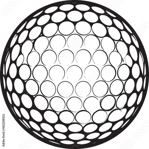 Silhouette of Golf Ball in Black | Clean Sports Icon Illustration Vector Format