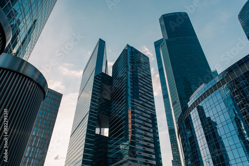 Wallpaper Mural bottom view of the tall skyscrapers of the business district of a modern city Torontodigital.ca