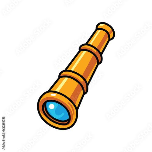Illustration Vector Graphic Cartoon of a Pirate Spyglass Telescope