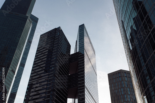 Wallpaper Mural bottom view of the tall skyscrapers of the business district of a modern city Torontodigital.ca
