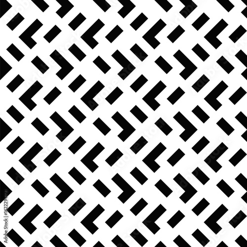 Seamless black and white geometrical pattern background - abstract repeating monochrome vector design
