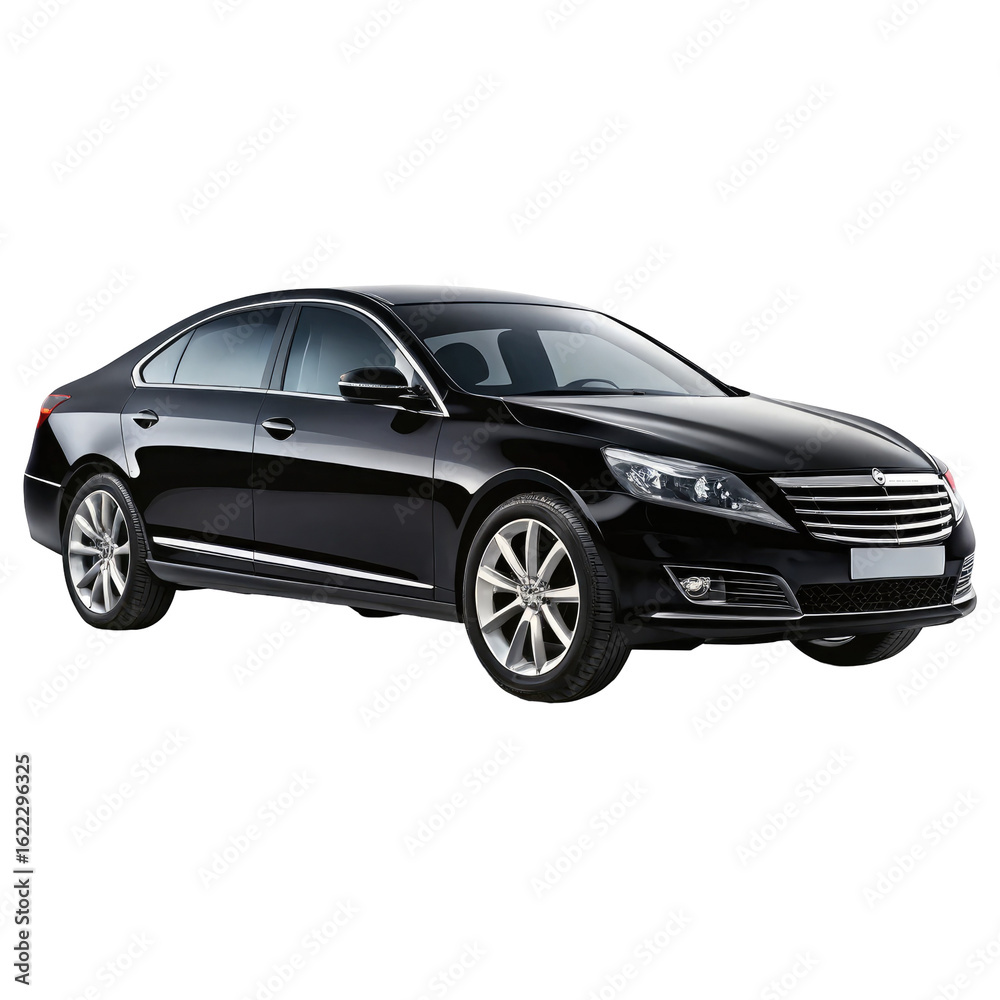 Fototapeta premium black car isolated on transparent white background, clipping path