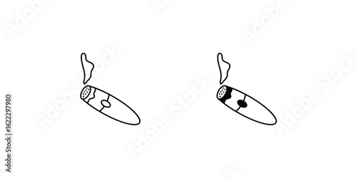 cigar set icon with white background vector stock illustration