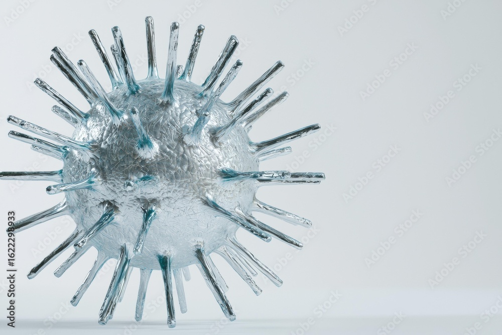 Obraz premium Silver virus cell. AI.