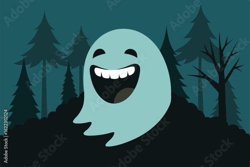 eerie laughing ghost echoing in forest   (1).eps