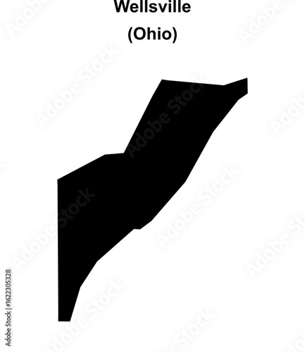 Wellsville (Ohio) blank outline map