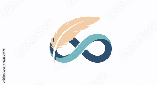 Elegant Infinity Symbol with a Quill Feather Design