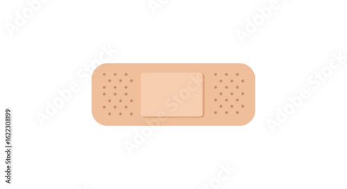 Beige Adhesive Bandage with Perforated Edges for Wound Care.