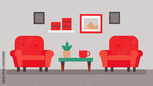 Cozy Room with Two Velvet Chairs