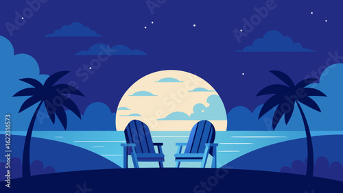Romantic Beach Scene at Sunset