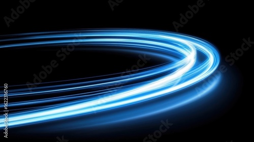 A digital illustration of a swirling, glowing blue and white light effect.