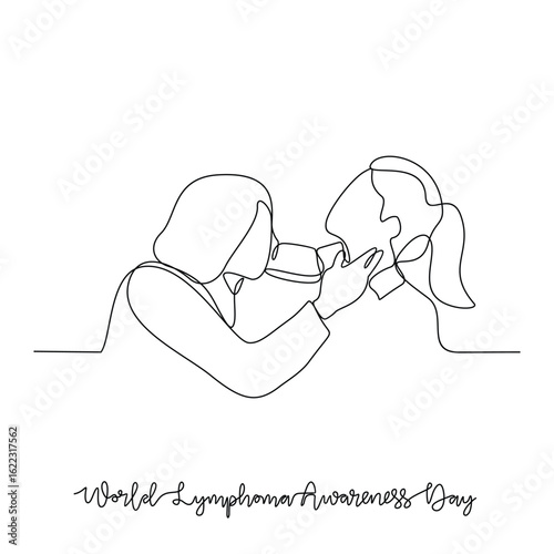Wallpaper Mural One continuous line drawing of World Lymphoma Awareness Day vector illustration. World Lymphoma Awareness Day themes design concept in simple linear continuous line. Great vector design for healthcare Torontodigital.ca