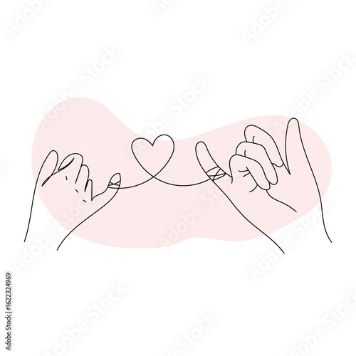 One line drawingAesthetic love finger heart.eps