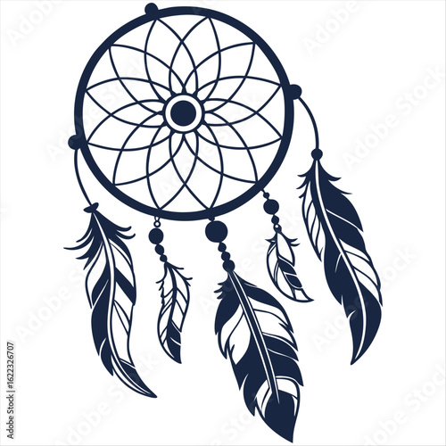 Embrace the Beauty of Dream Catcher Silhouette Vector on white background