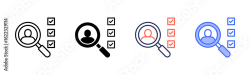 Candidate icon set multiple style collection