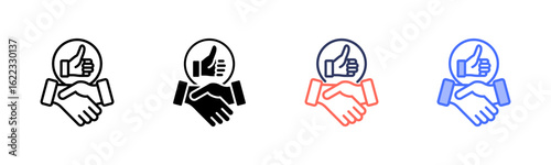 Handshake icon set multiple style collection