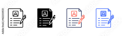 Resume icon set multiple style collection