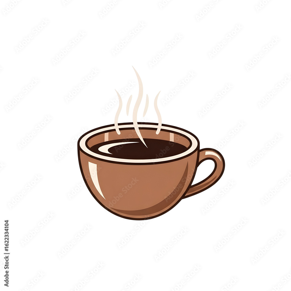 Obraz premium Steaming Brown Coffee Cup