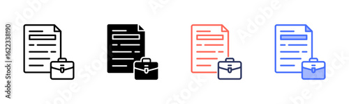 Job Description icon set multiple style collection