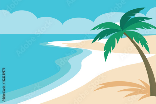 tropical beach with turquoise waves  white sand  a (1).eps