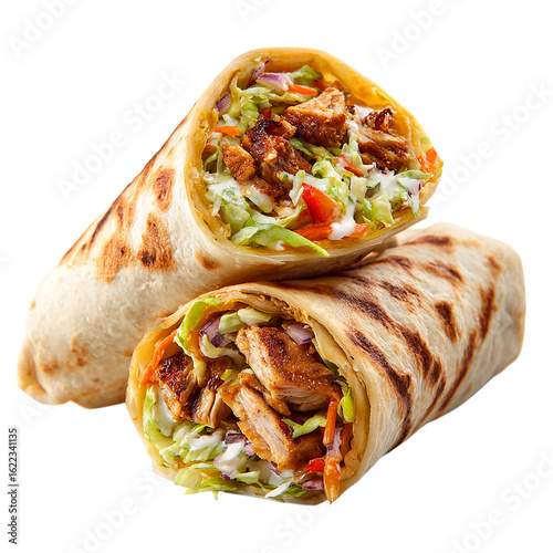 Chicken wrap on transparent background